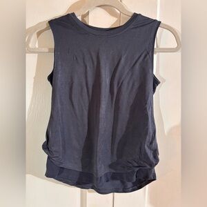 Athleta NavyGray Layered Hem Sleeveless Tank